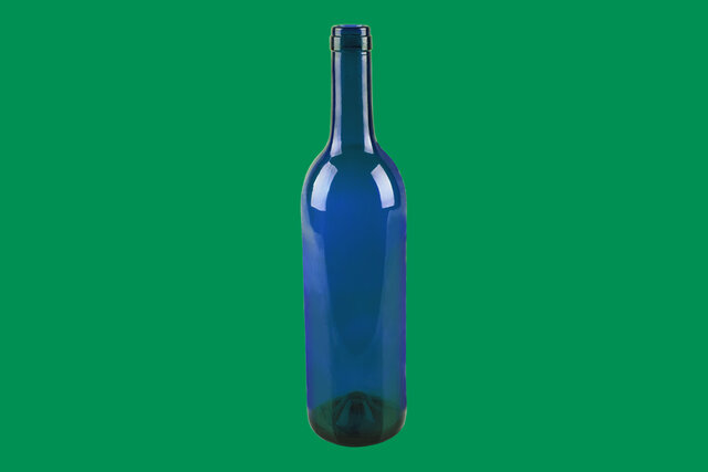 Blaue Glasflasche
